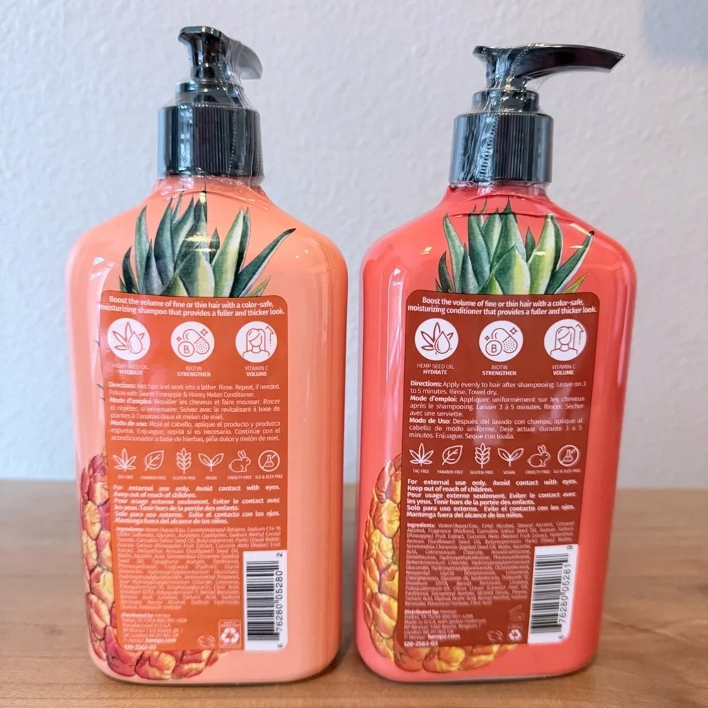 New Hempz sweet pineapple and honey melon shampoo and conditioner bundle